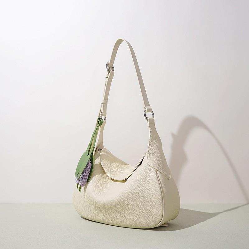 Exquisite Pendant Genuine Leather Women's Bag Design Niche Crossbody Light Luxury High-end Handbag Shoulder