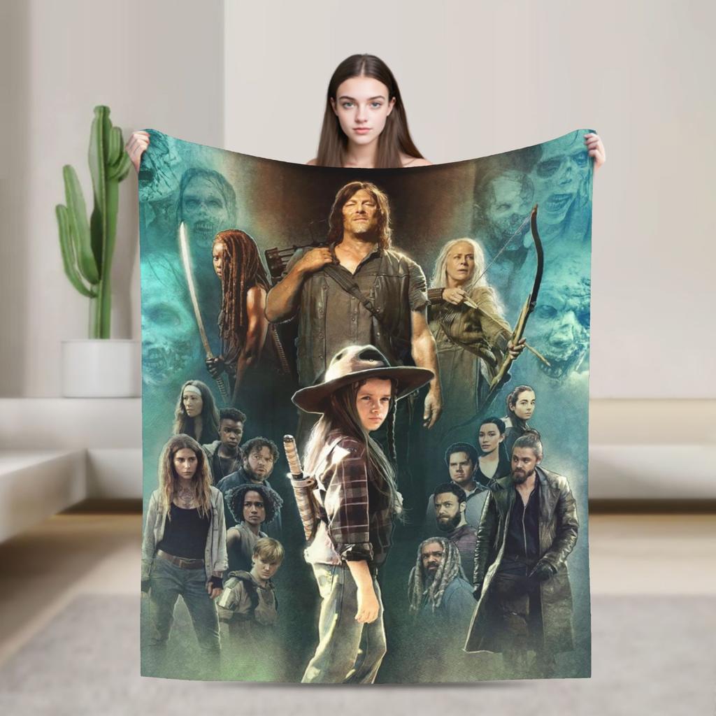 The Walking Dead Blankets Coral Fleece Plush Movie Daryl Dixon Rick Grimes Ultra-Soft Throw Blanket for Home Couch Bed Rug