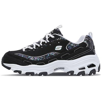Skechers Sneakers Basse D'Lites Nero/Bianco Donna 11916-BKW