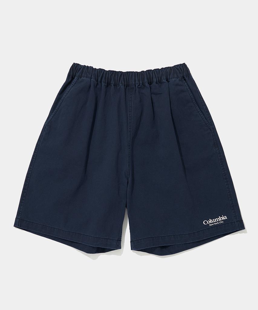 COLUMBIA UNIVERSITY Nyc Emb Washed Twill Shorts Pants_Navy