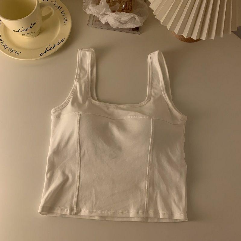 Women Bras Tank Vest Solid Long Underwear For Girls Casual Bras Solid Simple Lingerie Inner Tops Street Wear
