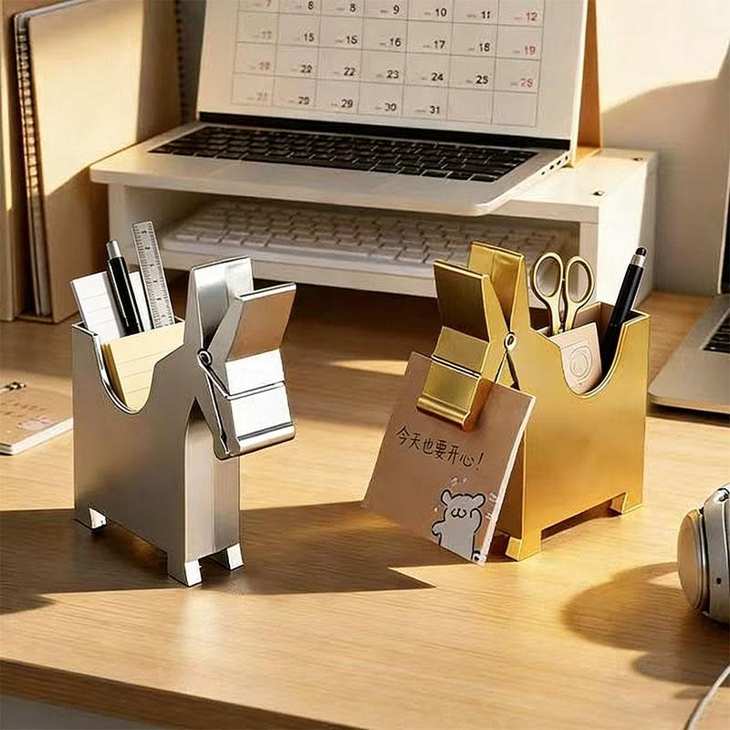 Creative Horse Note Holder Storage Box Animal Shaped Storage Stand Student Desktop Office High-Value Storage Decoration Ornament