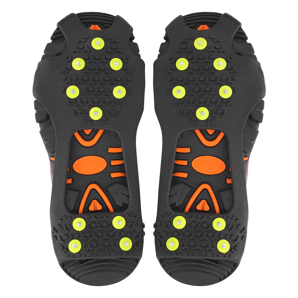 1 Pair Universal 10 Teeth Anti Slip Ice Cleat Shoe Grips Spikes Cleats Crampons for Hiking