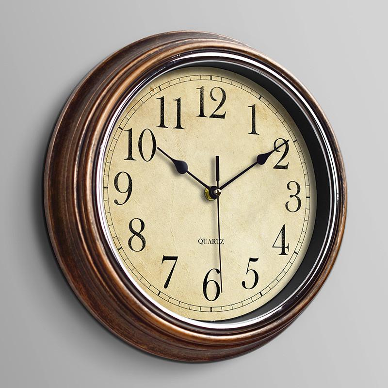 Wall Clock Retro Round Shape Home Living Room Study Room Decoration Supplies