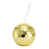 600ml Flash Ball Cup Creative Ball-shaped Sippy Cup Glittering Straw Cup Unique Spherical Water Cup for Bar Nightclub