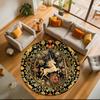 1pc Medieval Unicorn Hunting Round carpet Painted Printed circular carpet, home door mat, outdoor travel protection carpet