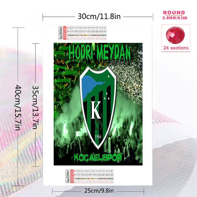 Vintage Green Shield Badge 100% Round Full Drill 5D DIY Diamond Painting Embroidery Cross Stitch Rhinestone Decor