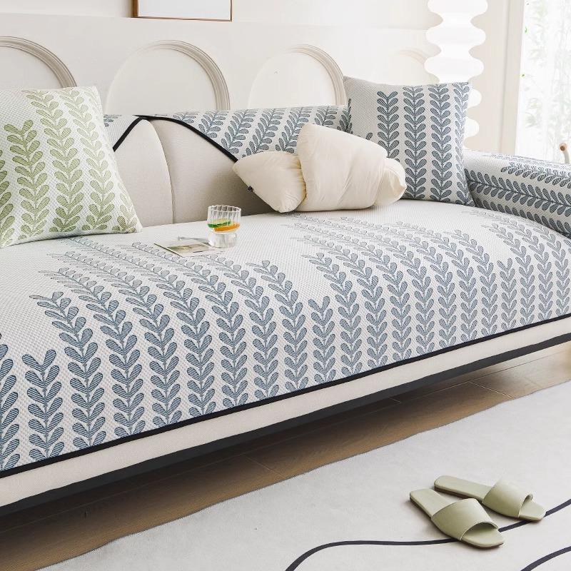 Ice Silk Sofa Cushion Summer Simple High-End Sofa Cover  New Mat Seat Cushion Non-Slip Rattan Cover
