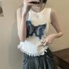 Summer Thai Style Niche Sweet and Spicy Butterfly Tank Top with Camisole for Women Wearing Short Sleeveless Tops
