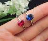 Jewelry Ring Color Treasure Simulation Pigeon Blood Ruby Sapphire Retro Temperament Ring