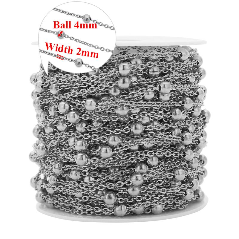 2 Meters Stainless Steel Satellite Cable Link Beads Chains DIY Bracelet Jewelry Making Necklace  Accessories Handicraft Anklets