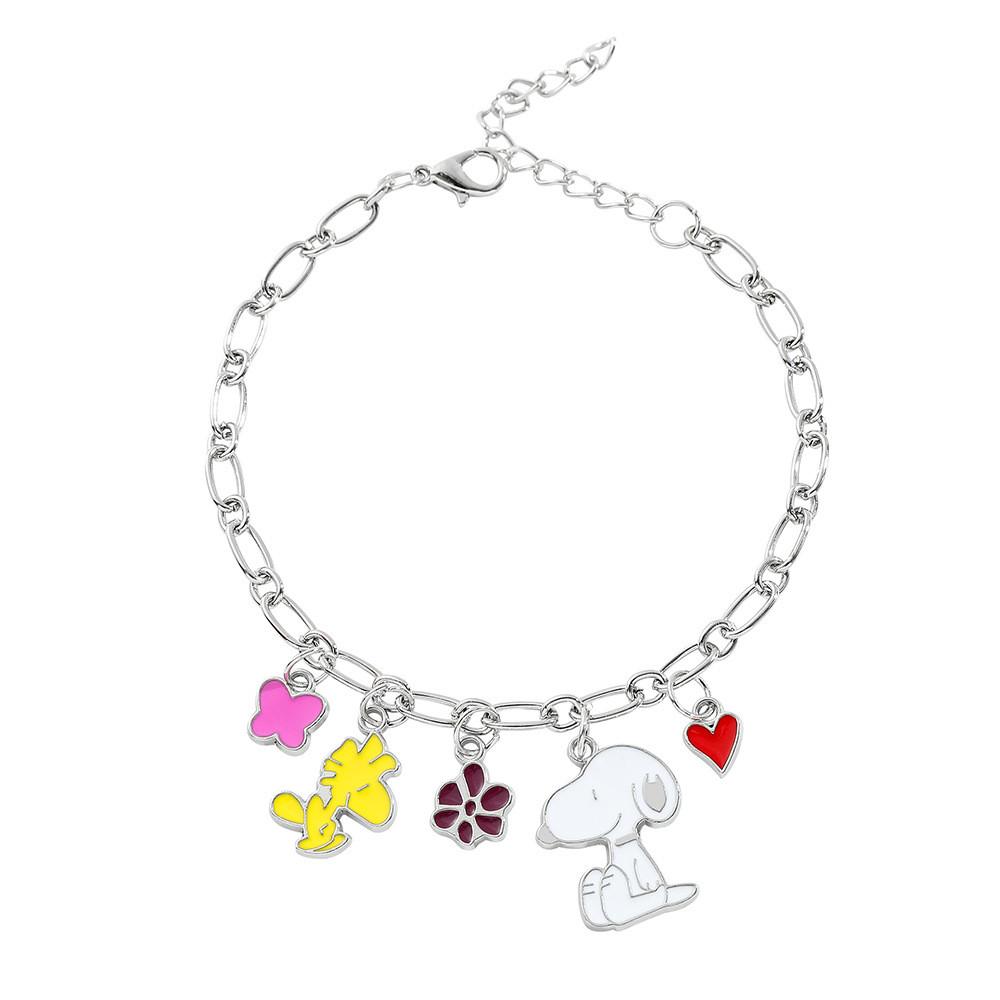 Snoopy Hand Chain Cartoon Jewelry With Zinc Alloy Pendant For Gift Sale Events