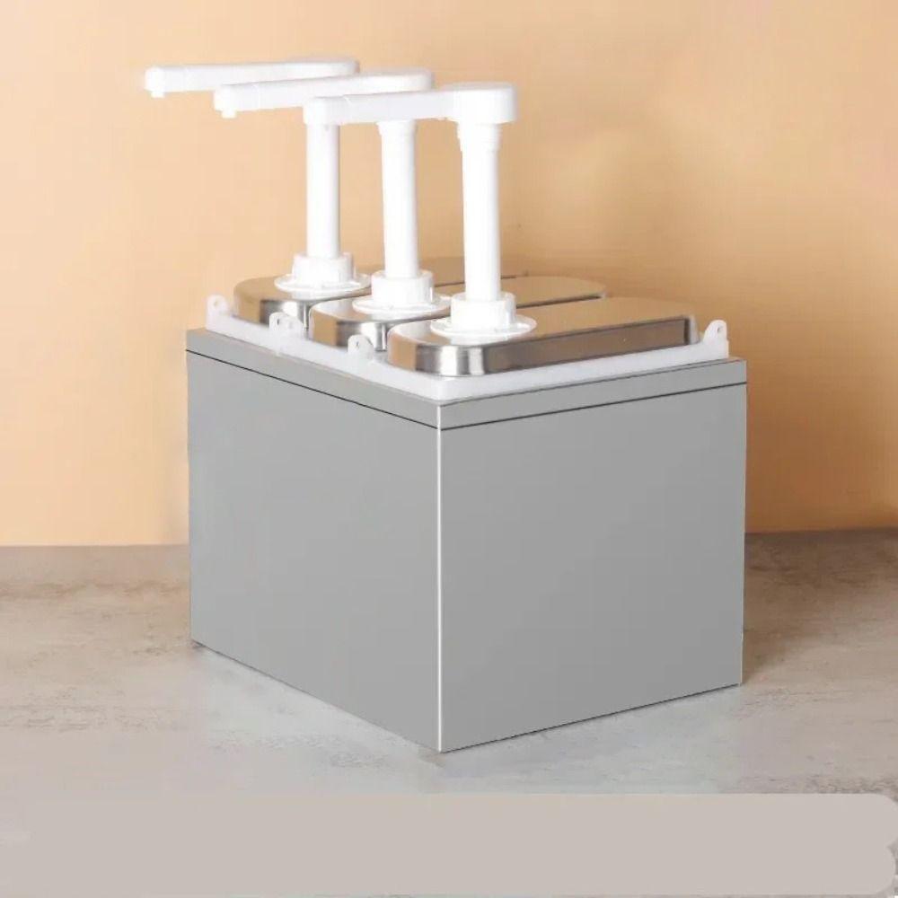 Stainless Steel Syrup Fructose Squeeze Bottle Hand Pressed Condiment Pump Dispenser Restaurant