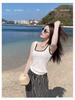 Trendy Square Neck Color Block Camisole with Chest Pads - Summer Hot Item for Inner & Outer Wear