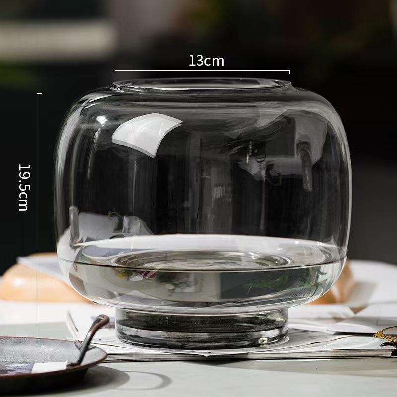 Elegant Large Glass Vase - Luxury Home Decor for Living Room Desktop