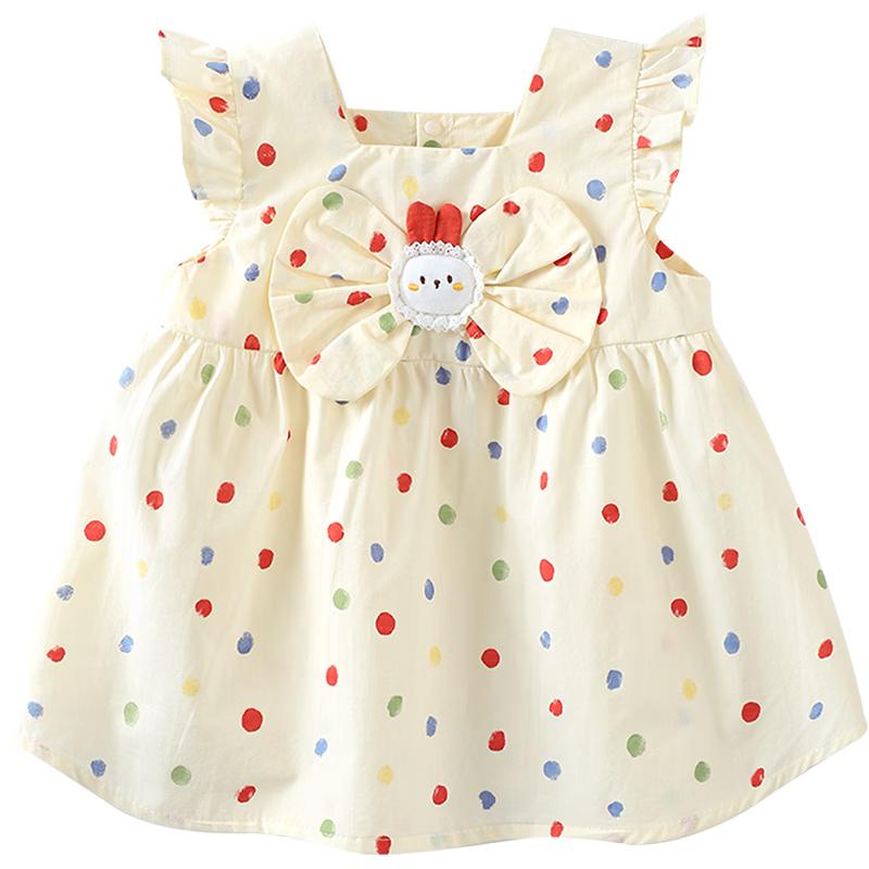 

Baby Girl s Summer Bow Flying Sleeve Princess Dress 90