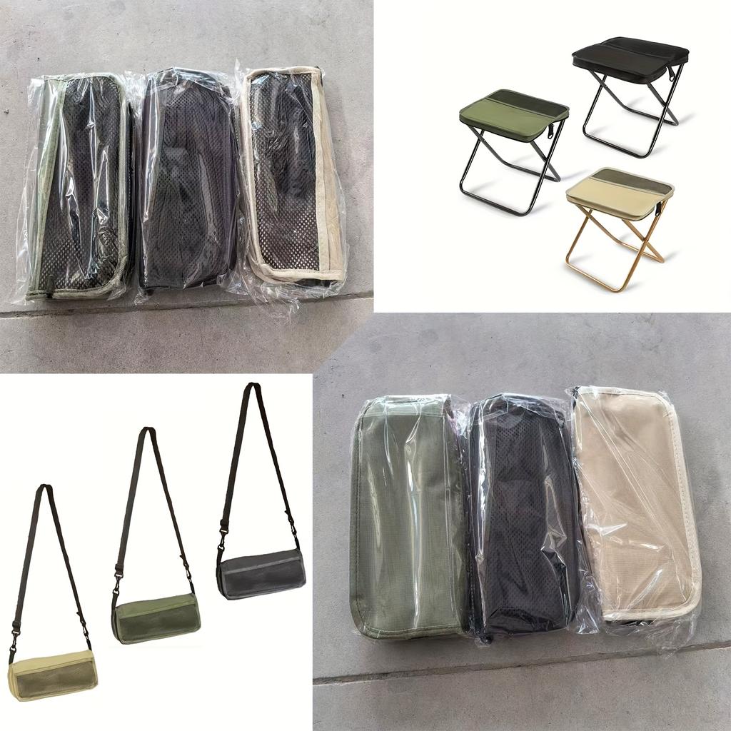 2-in-1 Portable Folding Outdoor Chair with Shoulder Strap, Lightweight Durable Chair for Camping, Hiking, Fishing and Travel