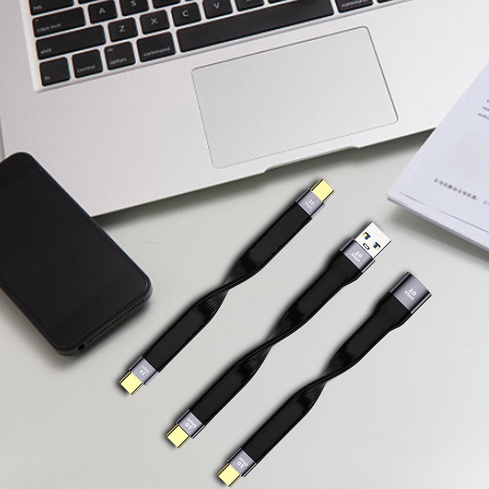 Flexible  Data  Charging  Cable Type-c Male-to-male / Usb Male To Type-c Male / Usb Female To Type-c Male Short-line High-speed 10g Fast Charging