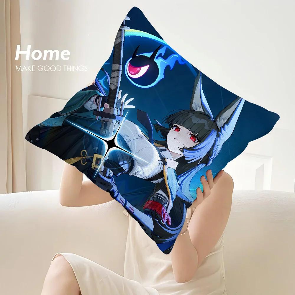 Hoshimi Miyabi Zenless Zone Zero Povlak na polštář Dekorativní polštář na pohovku Domácí oboustranný potisk Plyšový přehoz Potahy na polštáře Dekorace polštářů