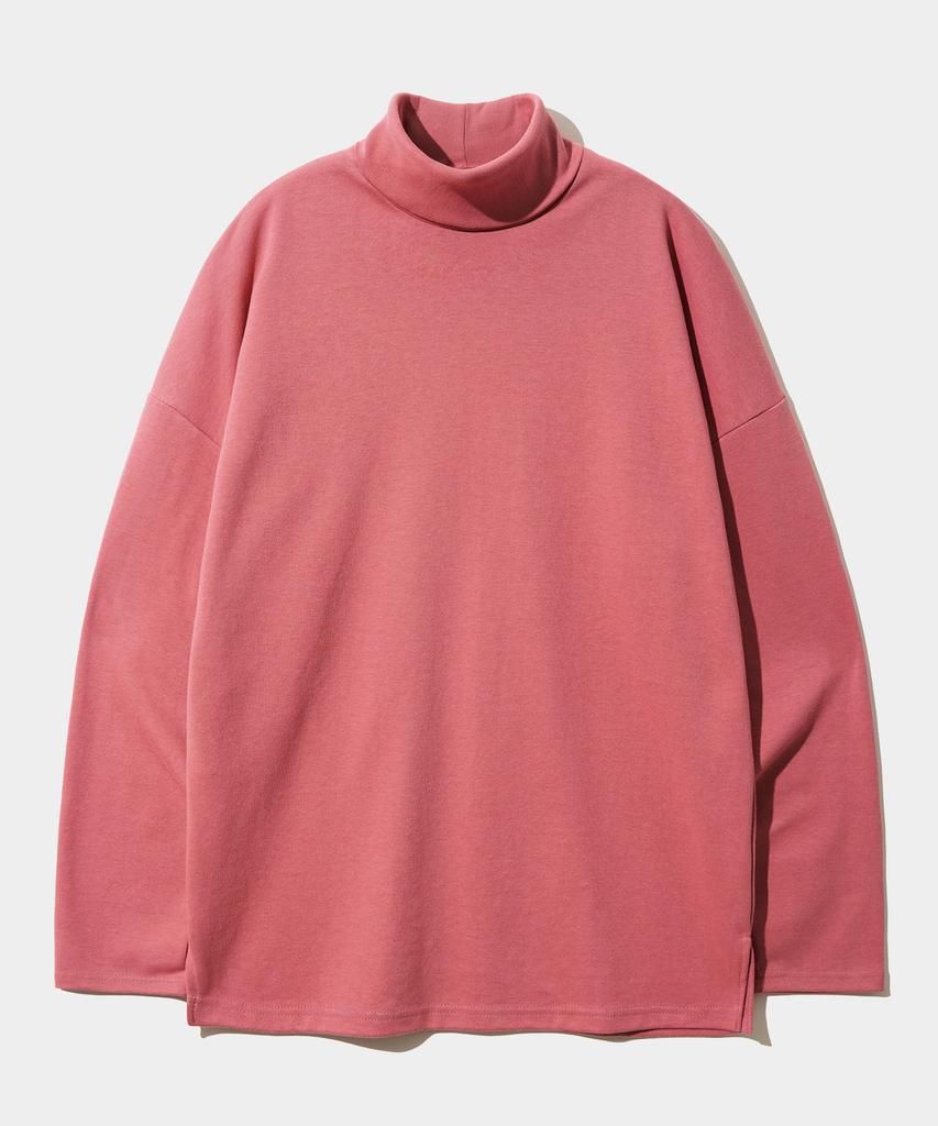 JEMUT Tense Oversized Turtleneck T-Shirt Red Bean Yhlt2309