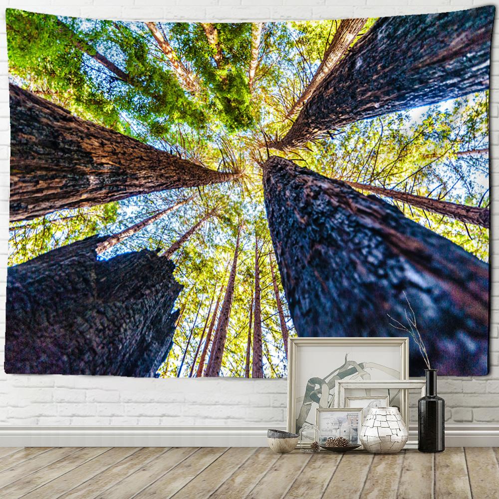 Tree Top Sky Forest Tapestry Wall Hanging Nature Plant Landscape Tapiz Art Room Dorm Aesthetic Room Home Decor