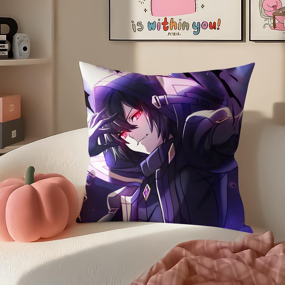 Epic Anime TThe Eminence In Shadow Cushion Cover Pillowcase Short Plush Invisible zipper Room Sofa Cushion Cover
