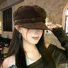Retro Suede Beret Hat For Women Flat Top Newsboy Cap Autumn Winter Briti Sle Casual Foldable Warm Hat