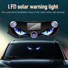 Solar Car Led Light Strip Devil Eyes for Windshield, Window Warning Sign with Three Smart Modes, Universal Lighting Kit LED Digital Panel, Suction Cup