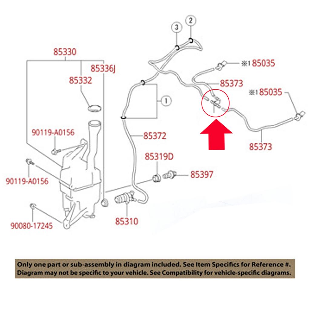 Spălător de parbriz Supapă de reținere Furtun antiretur pentru Toyota Tacoma Hilux AN120 Avensis Tundra Venza Scion iM iQ tC xB 85321-28020