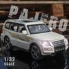 RUM1:32 Scale Mitsubishi Pajero Alloy Car Model Light & Sound Effect Diecast Car Toys for Boys Baby Toys Birthday Gift Car Toys Kids Toys Car Model