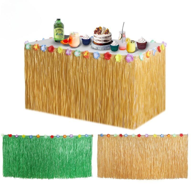 Straw Color Table Skirt 60CM Party Decor Hanging Ornament for Home Door Curtain