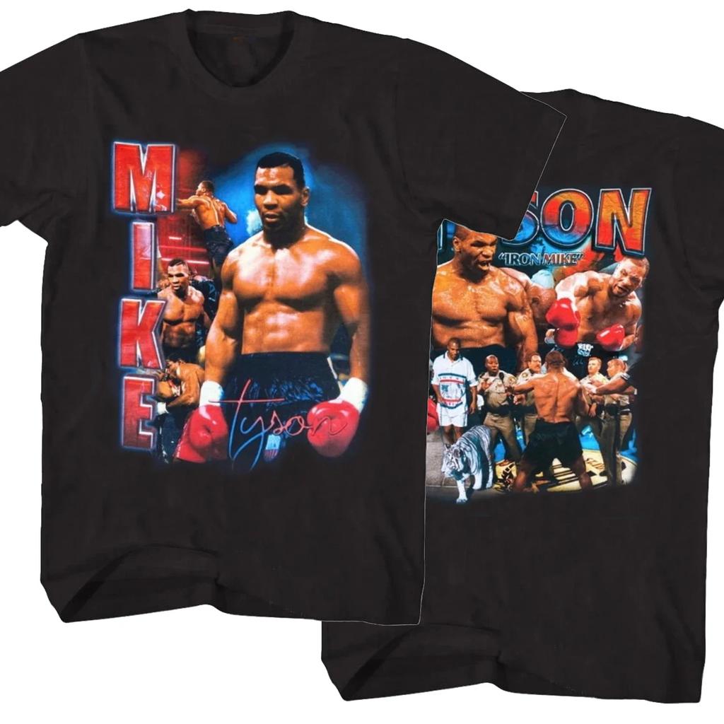 Retro Streetwear Mike Tyson Boxing Rap TShirt 100 Cotton ONeck Short Sleeve Summer Casual Mens Tshirt Streetwear