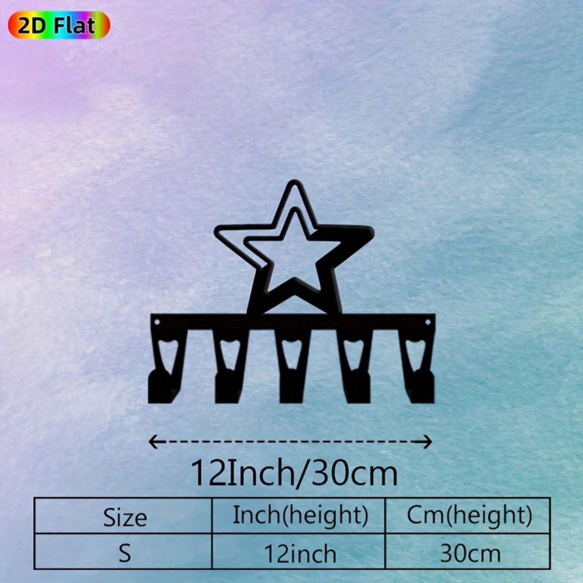 

Vintage Star Key Holder Wall Mounted 5 Hooks Space Saving Entryway Decor Rustic Home Gift