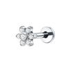 Hot Sale Body Jewelry: Titanium Labret Flatback Tragus Earring Stud Internal Thread Zircon Rings