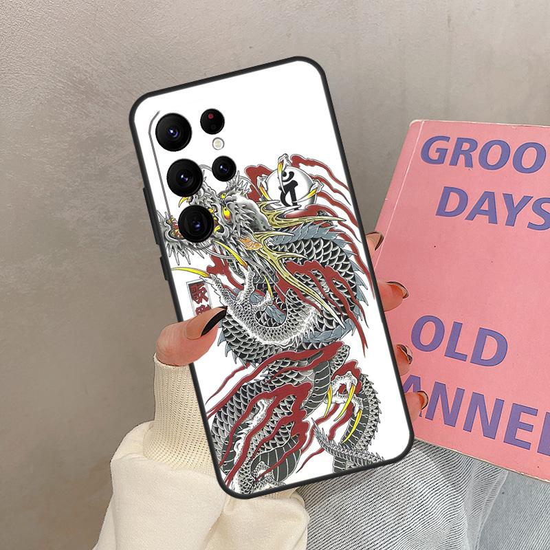Yakuza Drachen Tattoo Hülle Für Samsung Galaxy S21 S22 S23 S24 S25 Ultra S9 S10 S25 Plus S20 FE S25 FE Abdeckung Coque