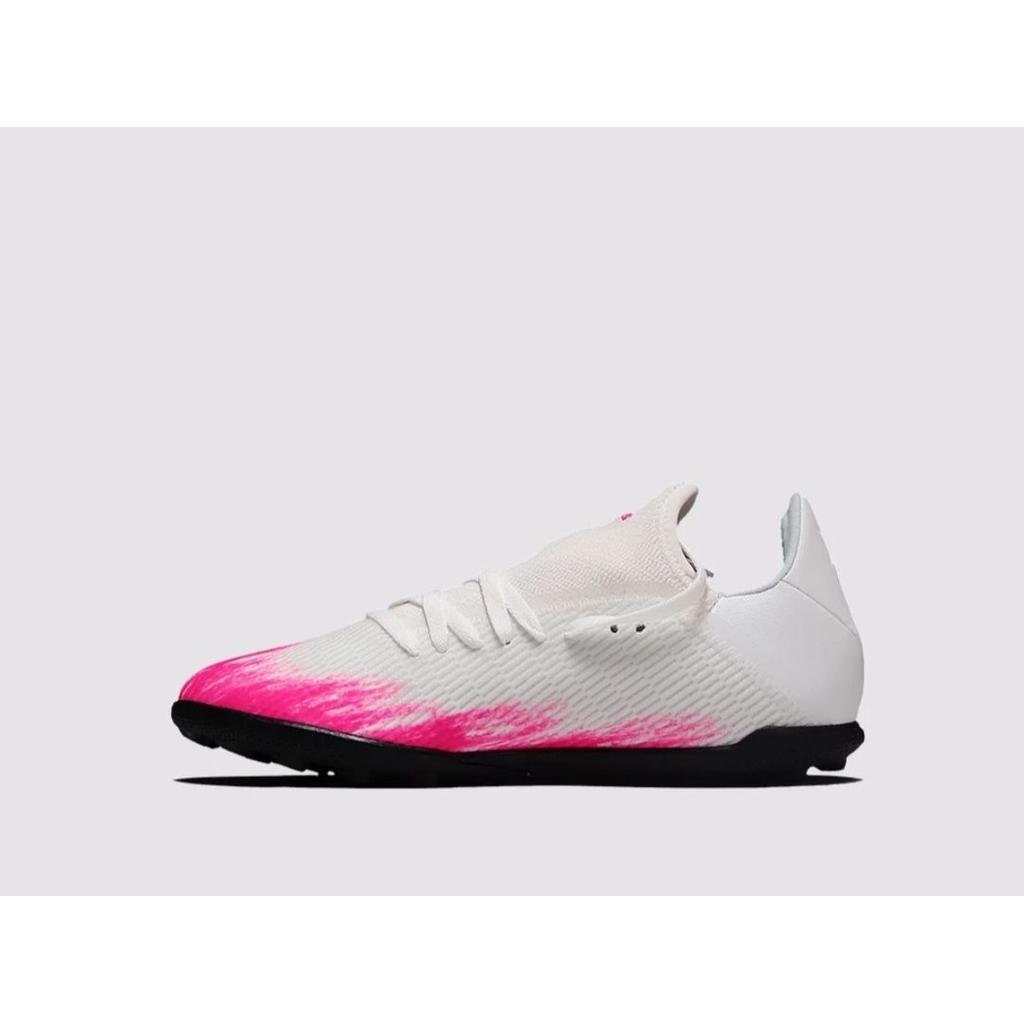 Adidas X 19.3 TF Round Head Comfortable Non-Slip Shock Absorbing Wear-Resistant Low-Top Soccer Shoes Kids Soccer Shoes White Pink Black EG7174