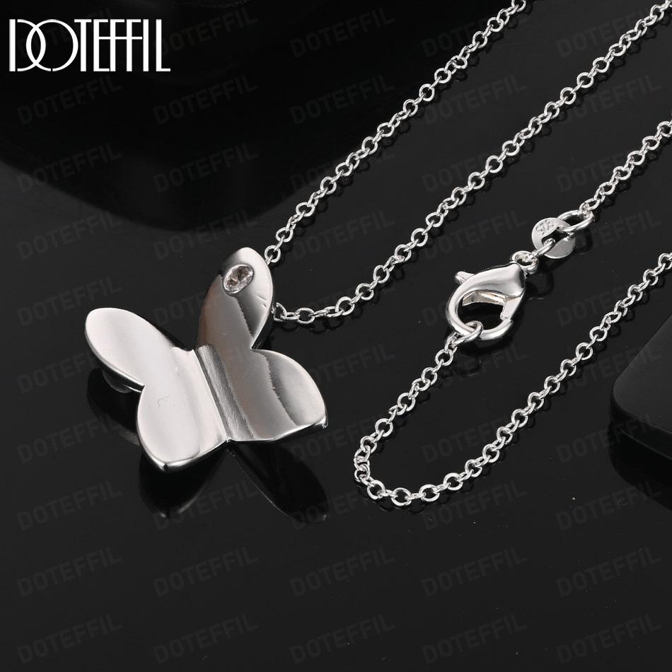 925 Sterling Silver Fashion Jewelry Butterfly Pendant Necklace