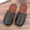Closed-Toe Cowhide Slippers with Thickened Non-Slip Sole for All Seasons