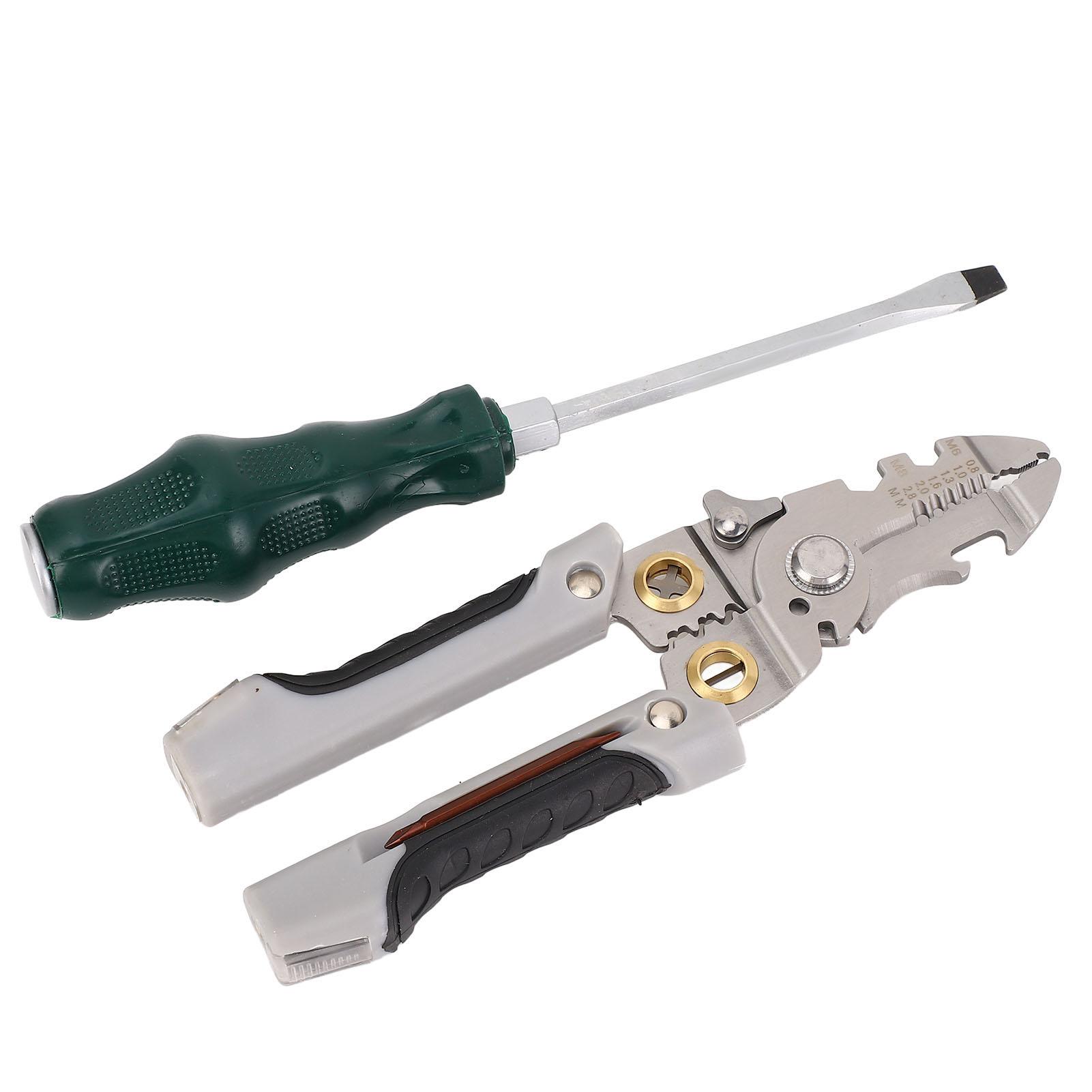 

Стриппер для проводов 21 в 1, шлицевая отвертка 6 мм, плоскогубцы для зачистки проводов из нержавеющей стали, инструмент электрика