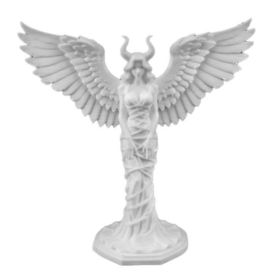 Demon Angel Statue, 3D Printed Wings Matte Texture, Fall-Resistant Ornament for Desk Study Entrance Hall Decoration