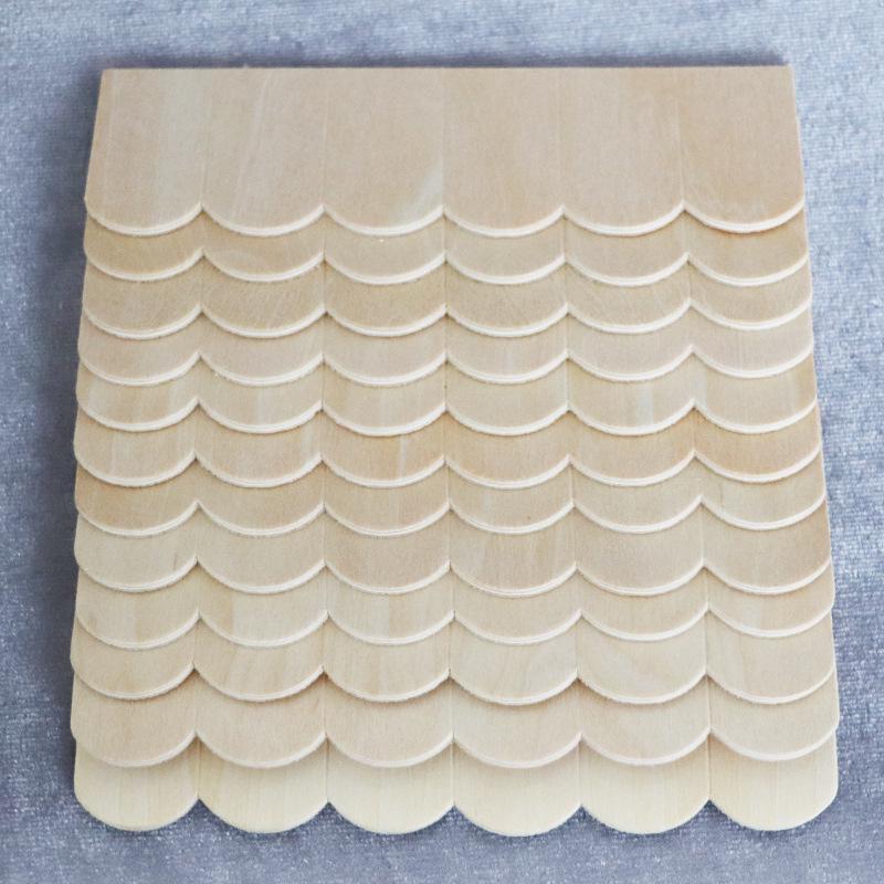 

1:Аксессуары для крыши кукольного домика масштаба 1/12: Деревянная плитка сделай сам, набор из 12 штук