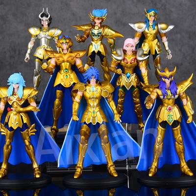 Aixlan 8PCS Saint Seiya Figur Kanon Hyoga 18CM Gold Saint PVC Actionfigur Amine Spielzeug Geburtstagsgeschenk Sammelfigur