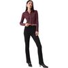 Levis Slim Fit Simple Fashion Long Sleeve Regular T-Shirt Women Tops Wine-Red 0018P-0000