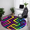 1pc Neon Maze Pattern Carpet, Round Non Slip Durable Large Size Office Carpet, Suitable for Office