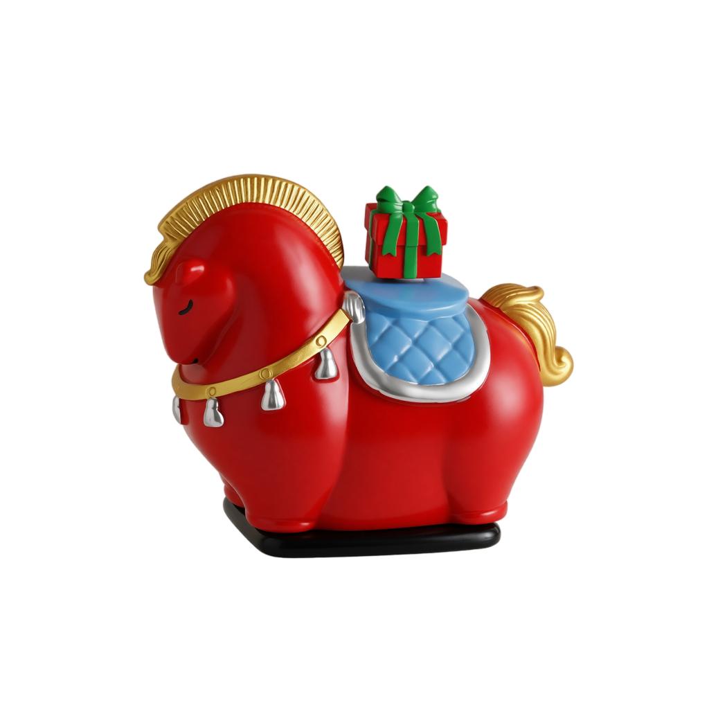 Small Red Horse-Shaped Toothpick Holder - Decorative Home Kitchen Desk Ornament