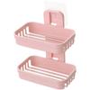 Non-punching Soap Box, Bathroom Draining Wall-mounted Soap Box, Bathroom Storage Rack, Suction Cup, Double-layer Soap Rack
