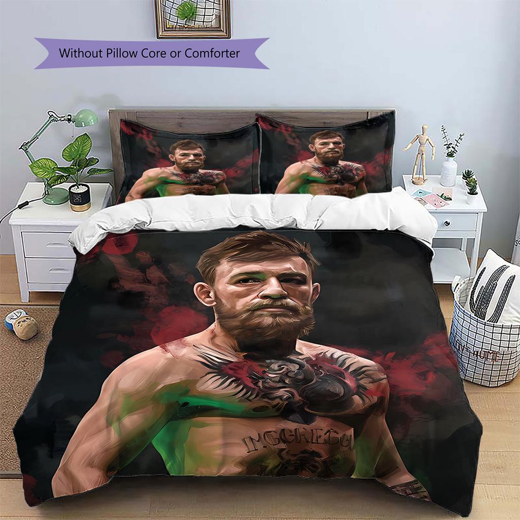 connor mcgregor Pattern Bedding Quilt Set Quilt Cover Pillowcase Home Decoration Birthday Gift (1 * duvet cover + 2 * pillowcase, without core)