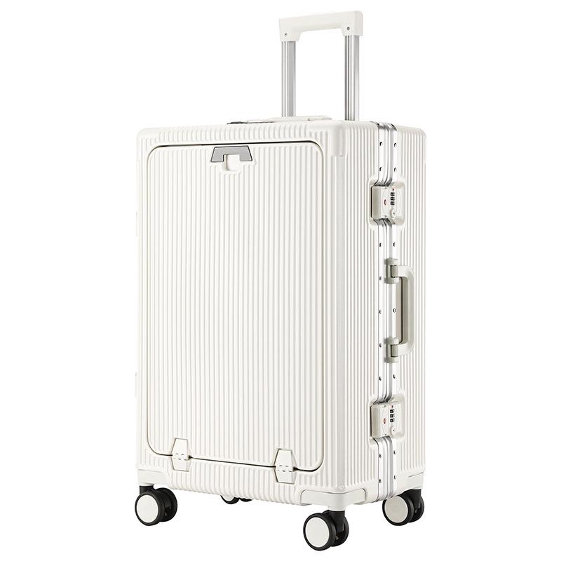 Multifunctional 26-Inch Front-Opening Carry-On Suitcase with Cup Holder and Large Capacity, Customizable 22-Inch/24-Inch Options