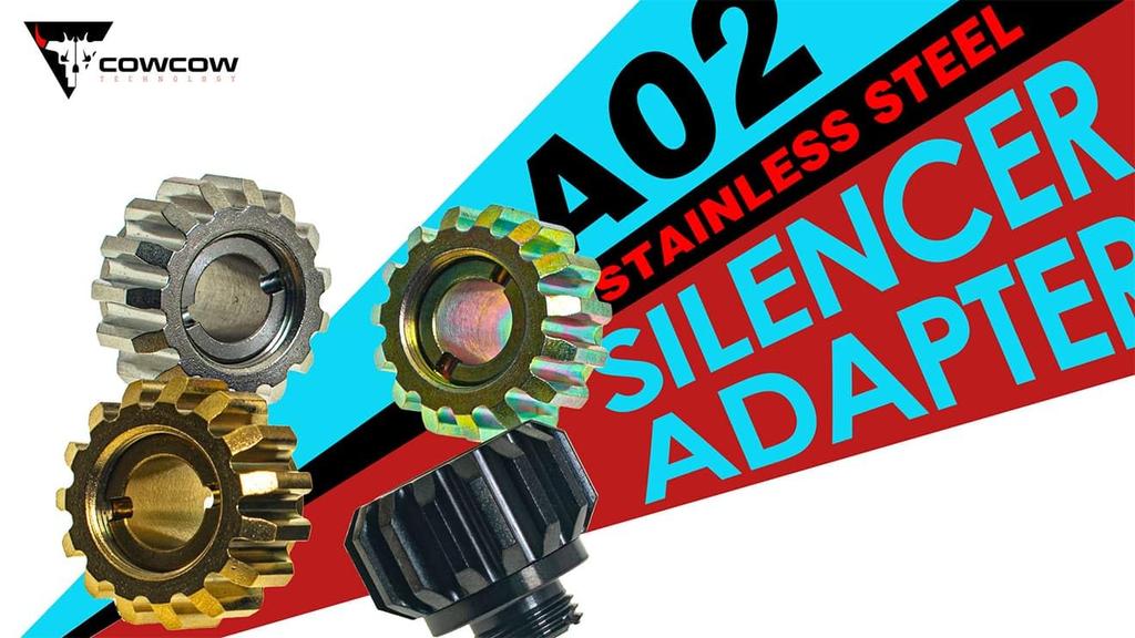 COWCOW TECHNOLOGY A02 Silencer Adapter (11mm Clockwise Thread to 14mm Counterclockwise Thread) Black