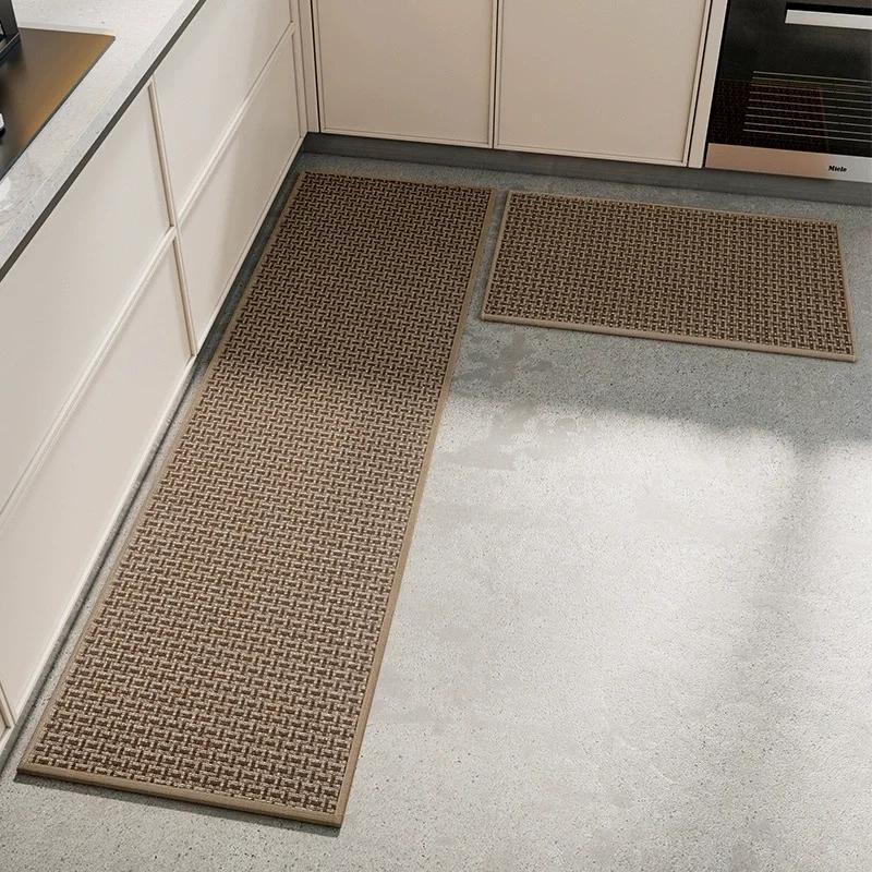 150/120/70cm Oil-proof Kitchen Rug Faux Sisal Running Rug Woven Kitchen Mat Skid Resistant Carpet Home Absorb Water Oil Rugs